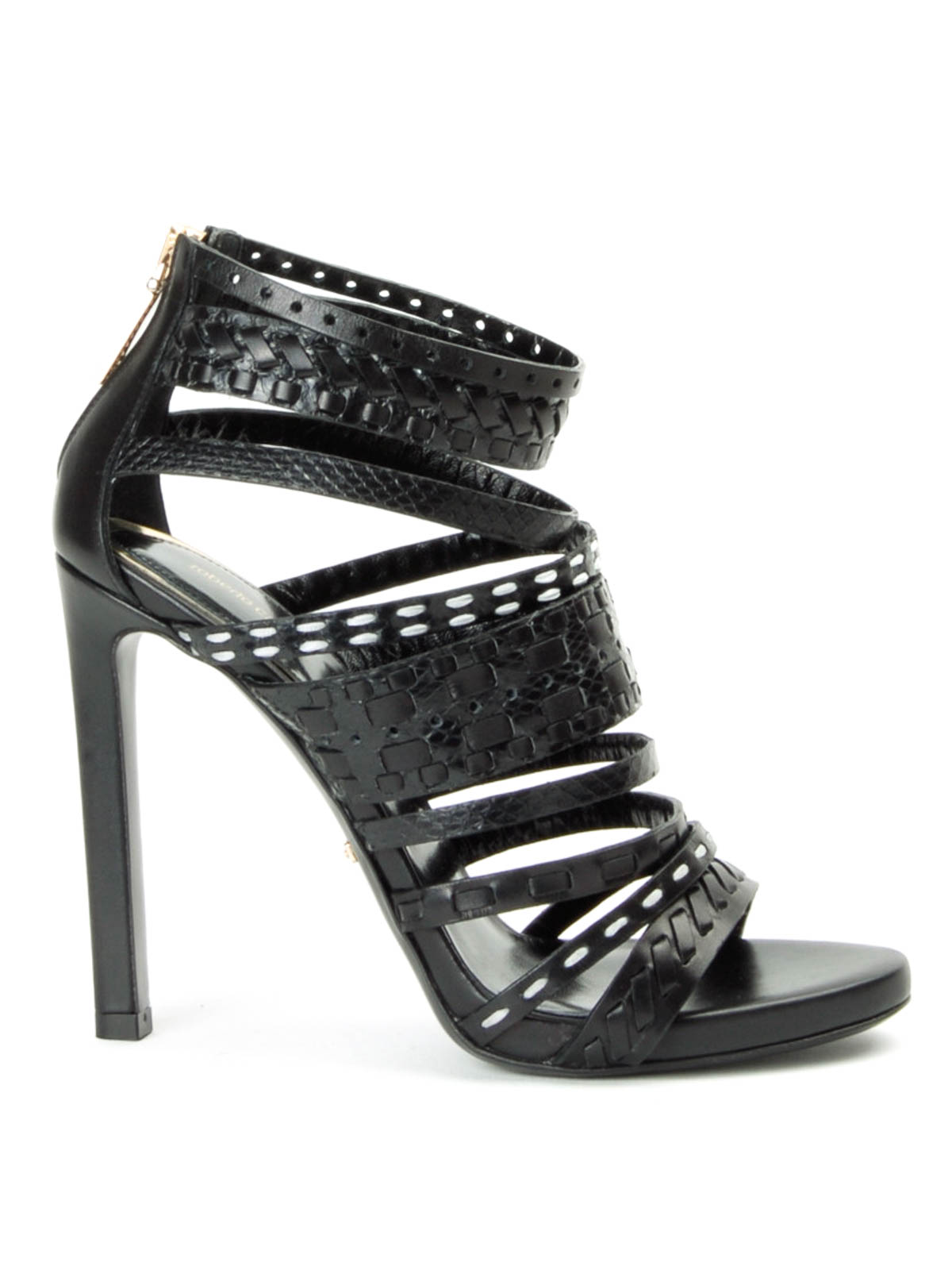 cage leather sandals