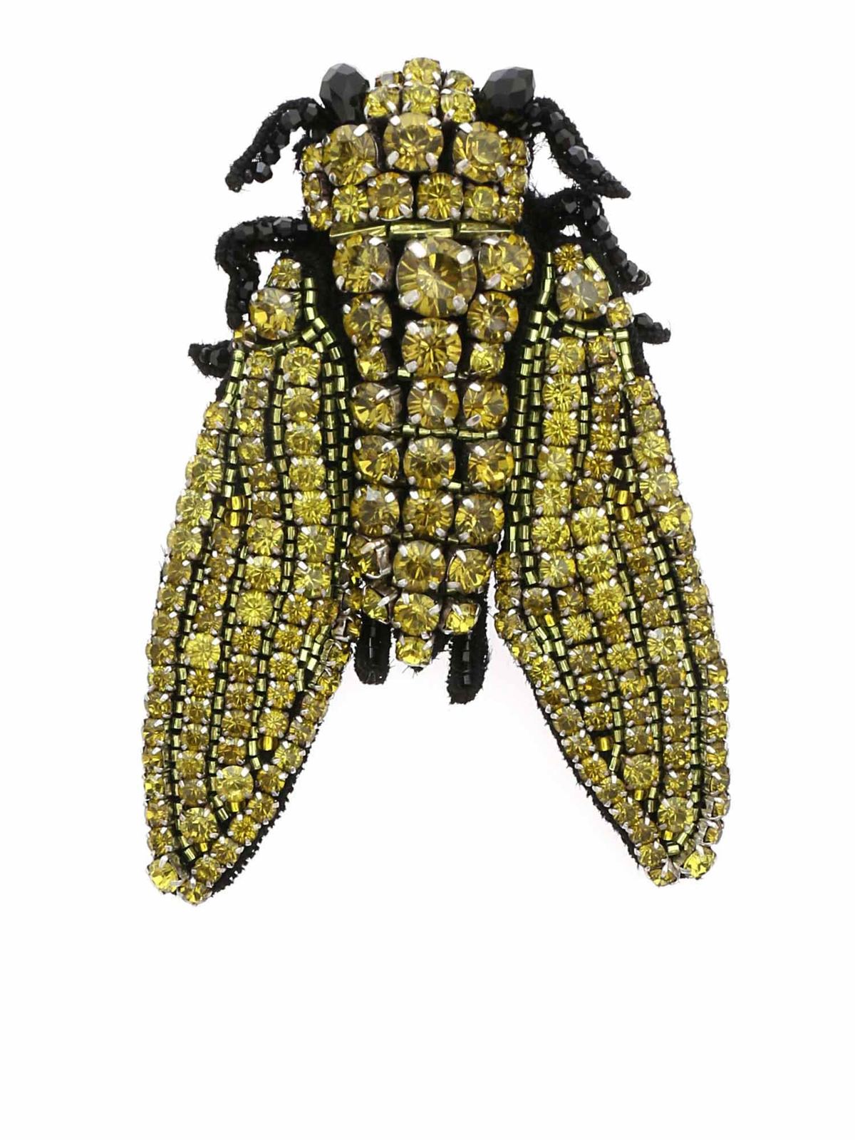 ROCHAS FLY BROOCH IN YELLOW AND BLACK