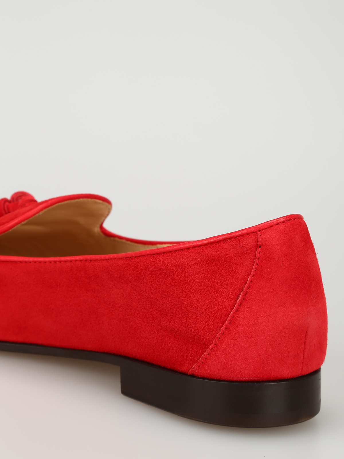 Roger bright red suede loafers 