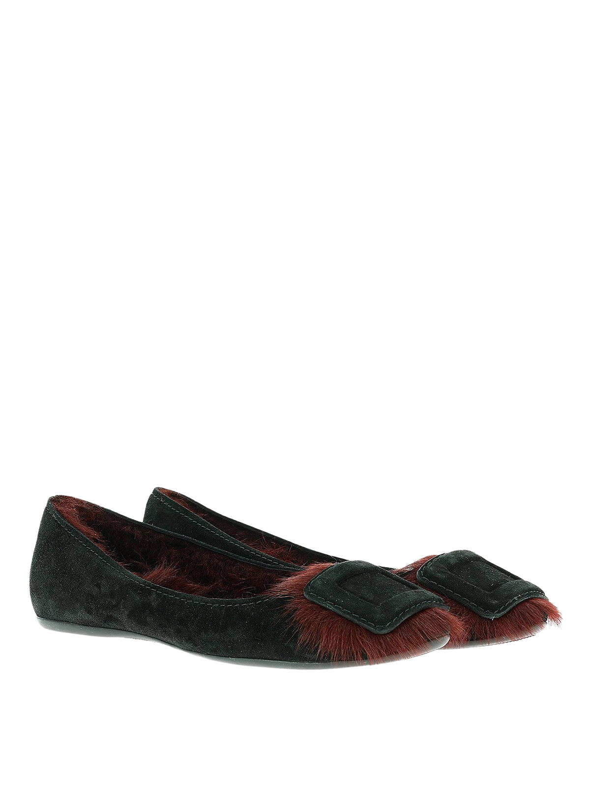 roger vivier suede flats