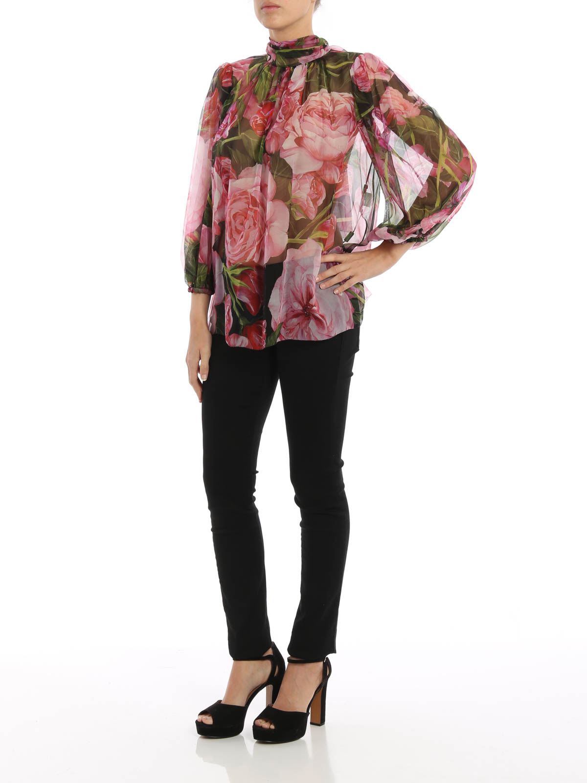 Rose print blouse