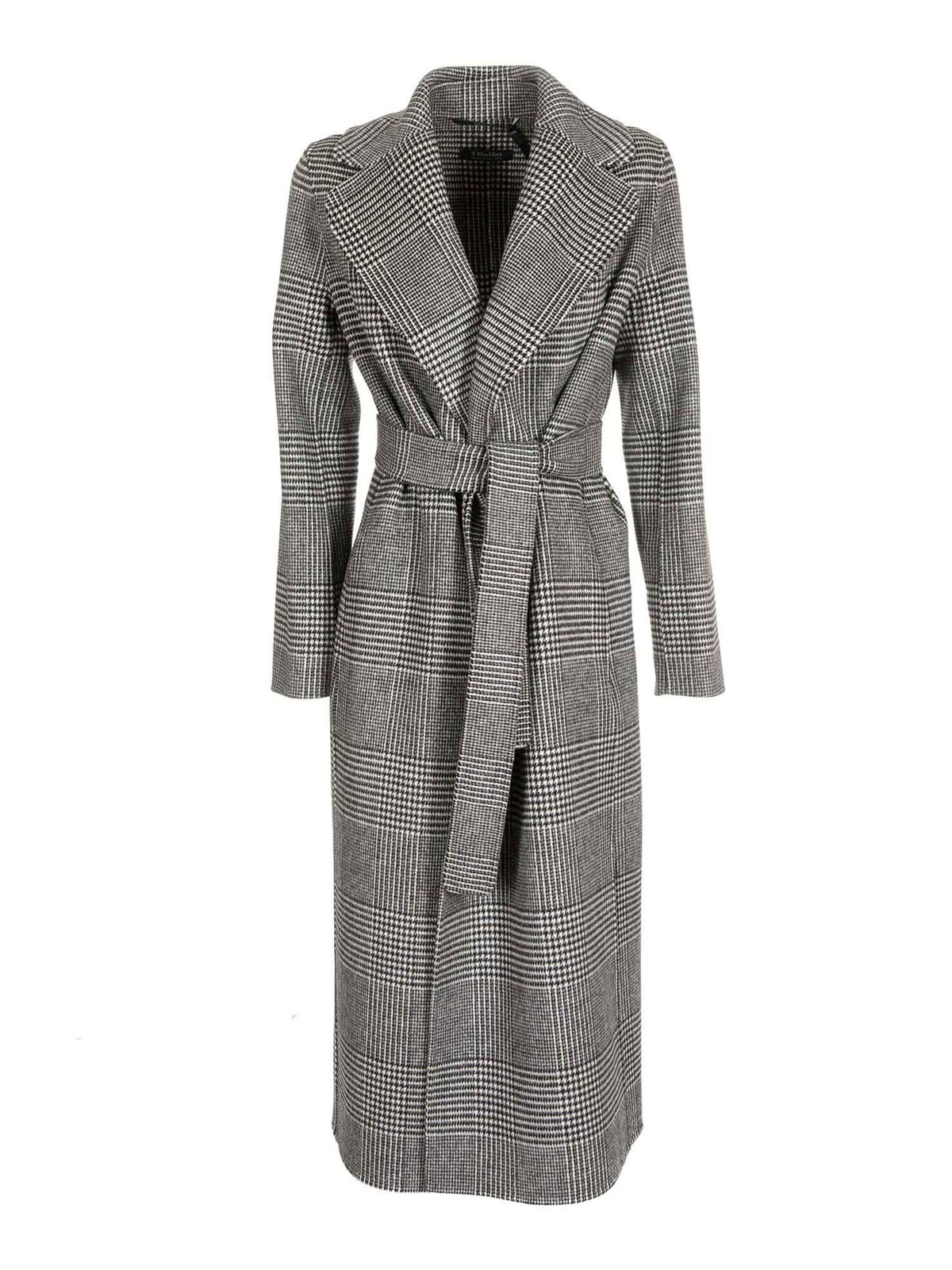 S Max Mara - Fiorito coat in black and white - long coats - 90161503000001