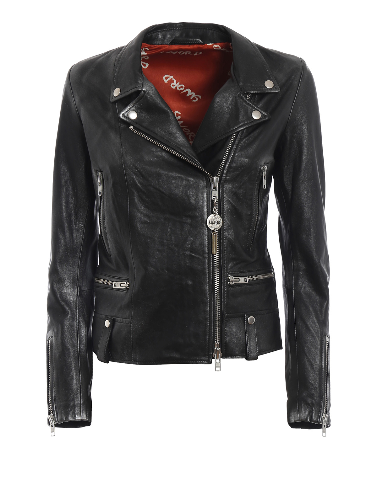 Womens Clothing Jackets Leather jackets S.w.o.r.d 6.6.44 Leather Biker Jacket in Red 