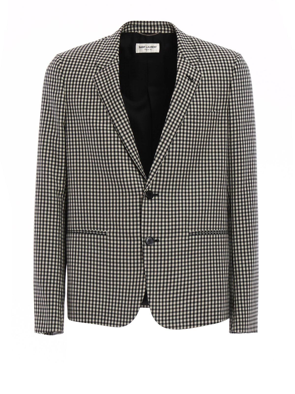 black and white gingham blazer