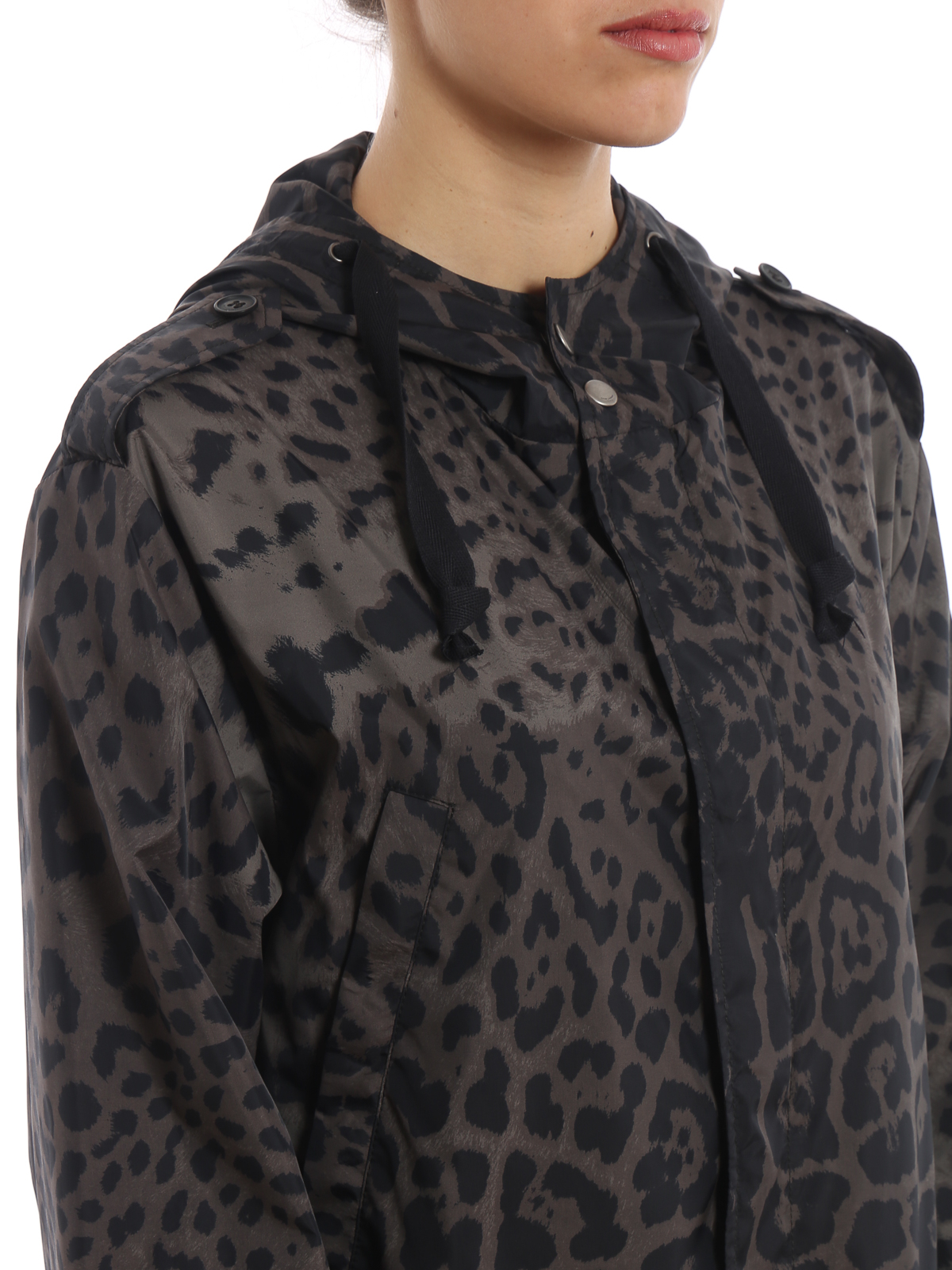 animal print parka