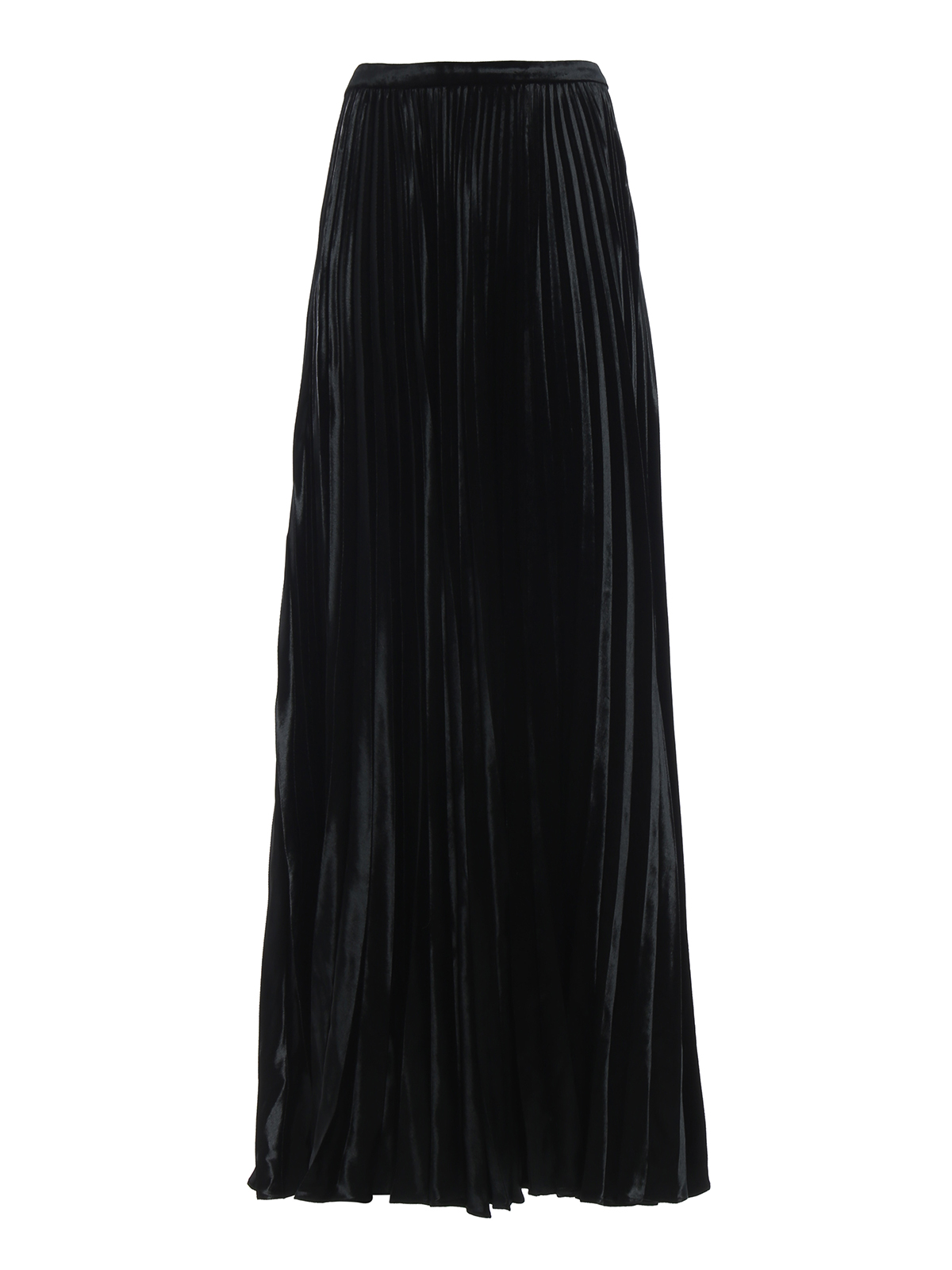 Saint Laurent - Floor length black velour pleated skirt - Long skirts ...