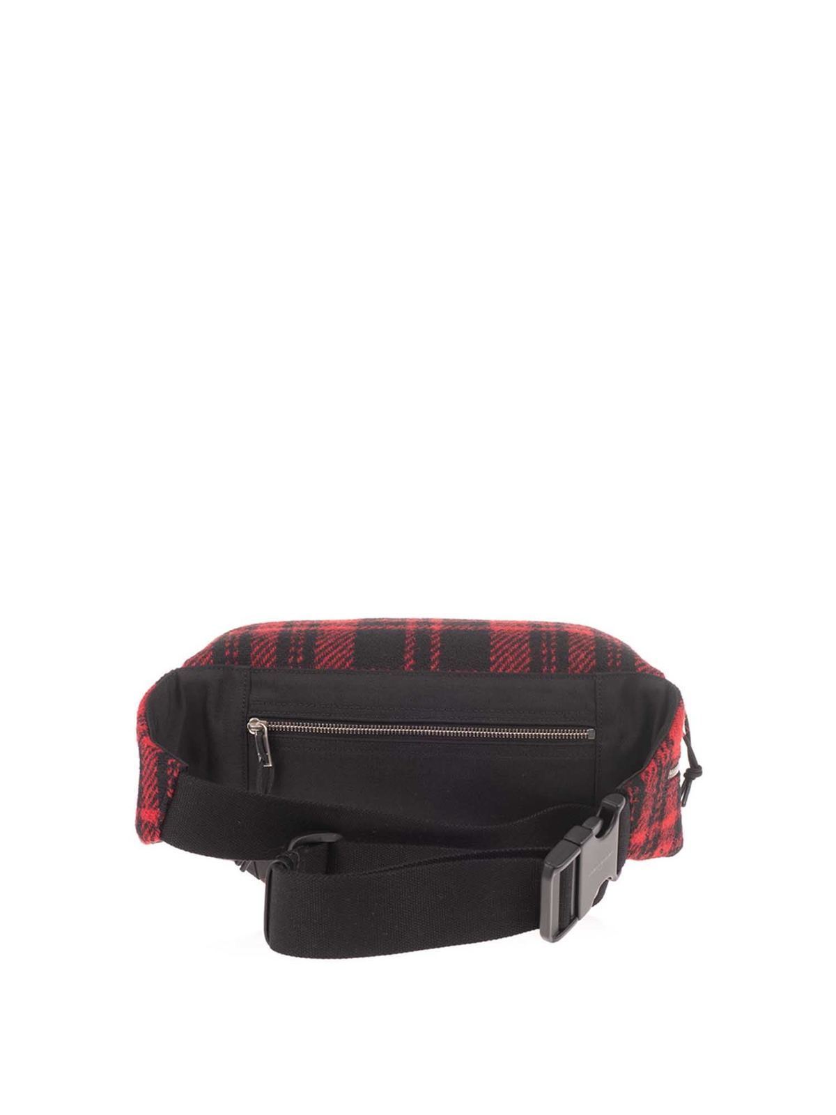 Belt bags Saint Laurent - Nuxx tartan belt bag in red and black 