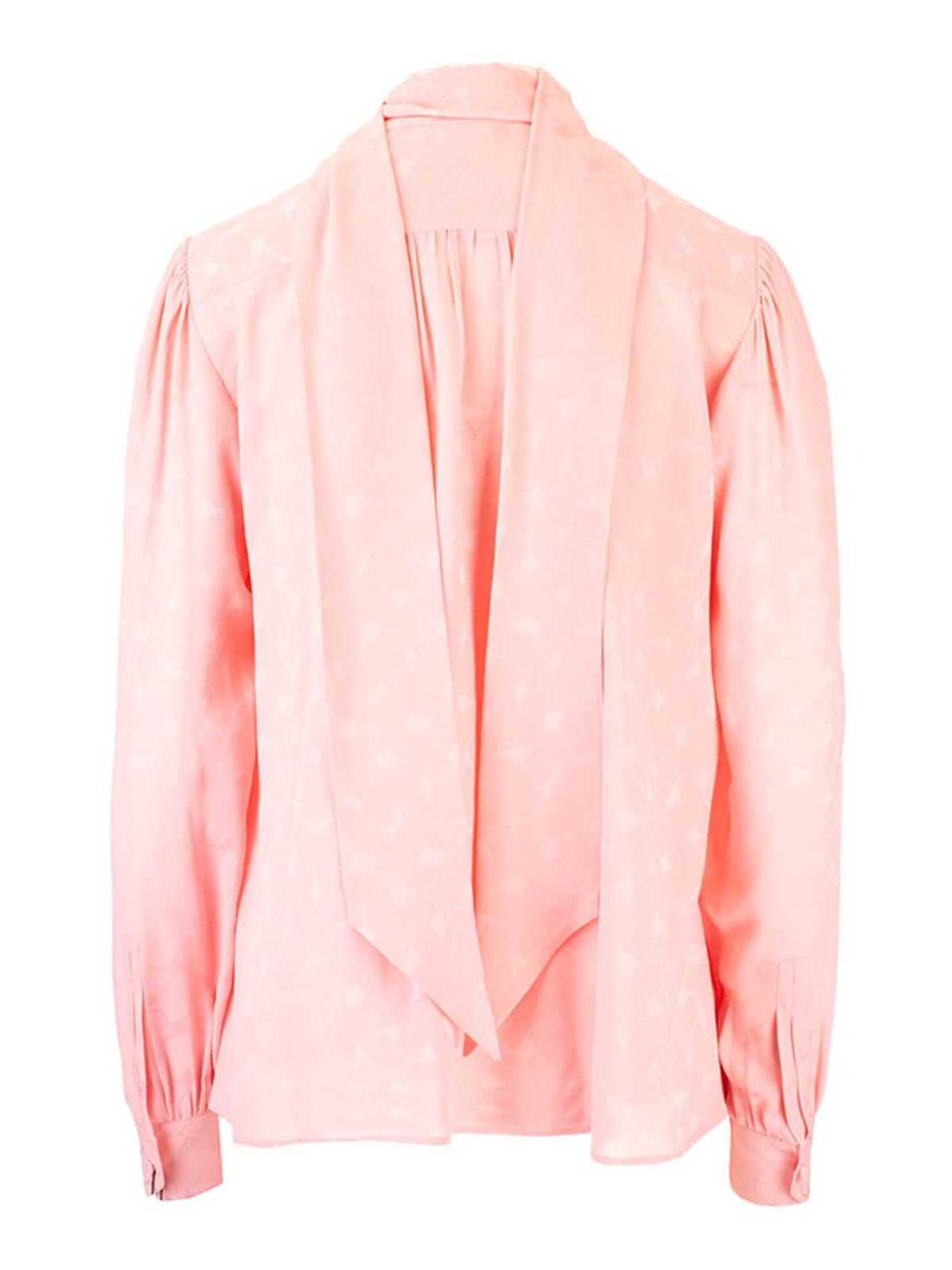 Saint Laurent - Lavallière collar blouse in pink - blouses ...