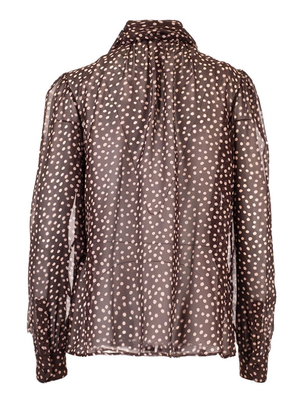 brown spotted blouse