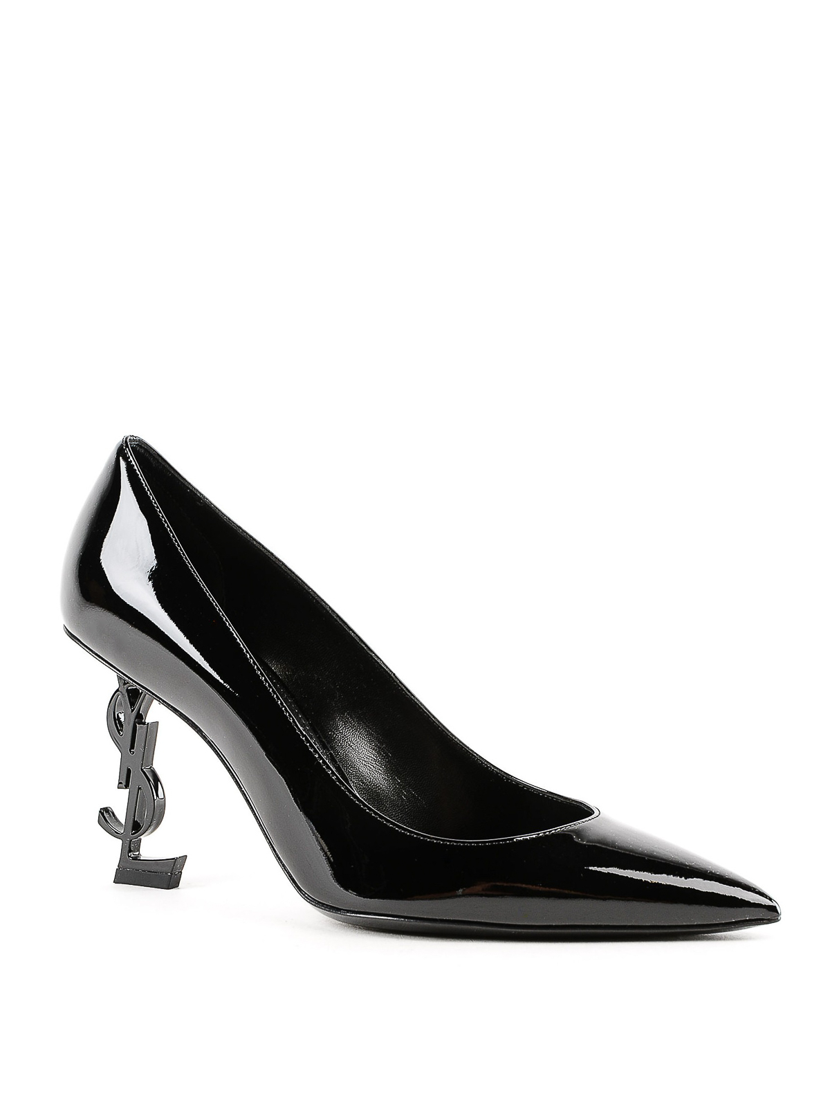 opyum pump in patent leather with black heel