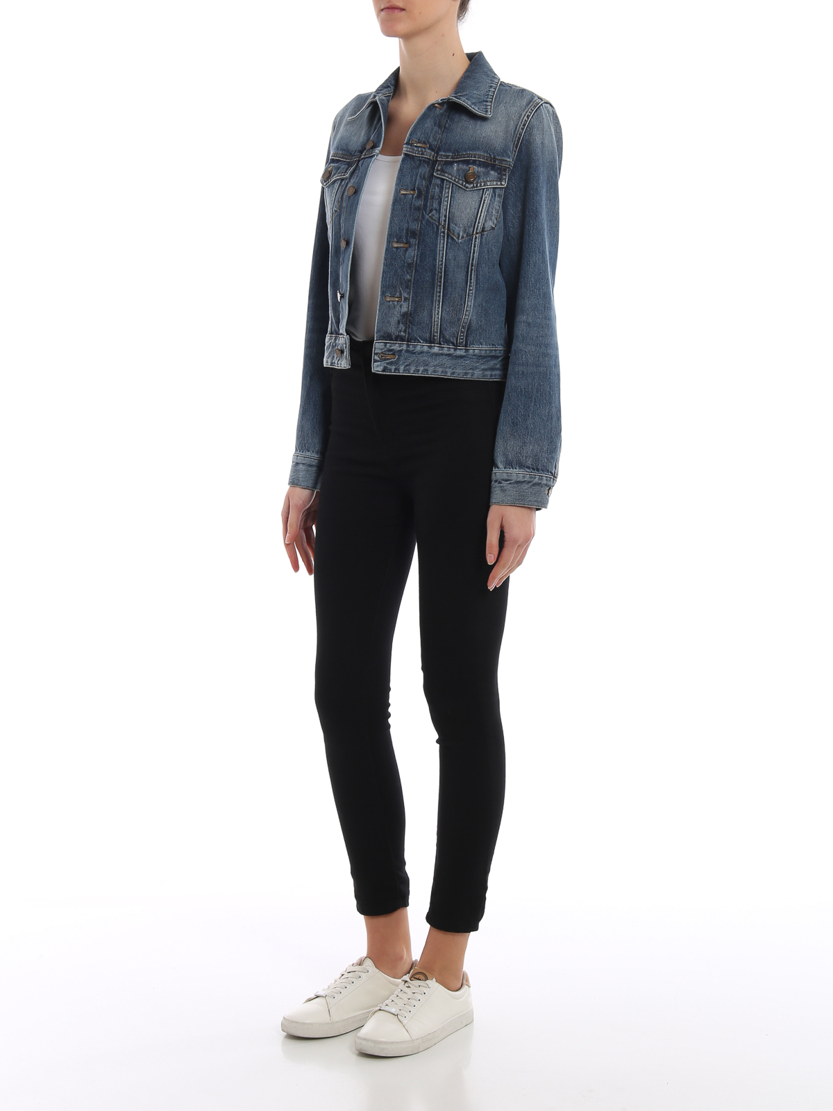 saint laurent denim jacket women's