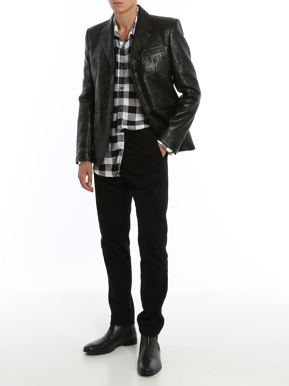 saint laurent leather blazer