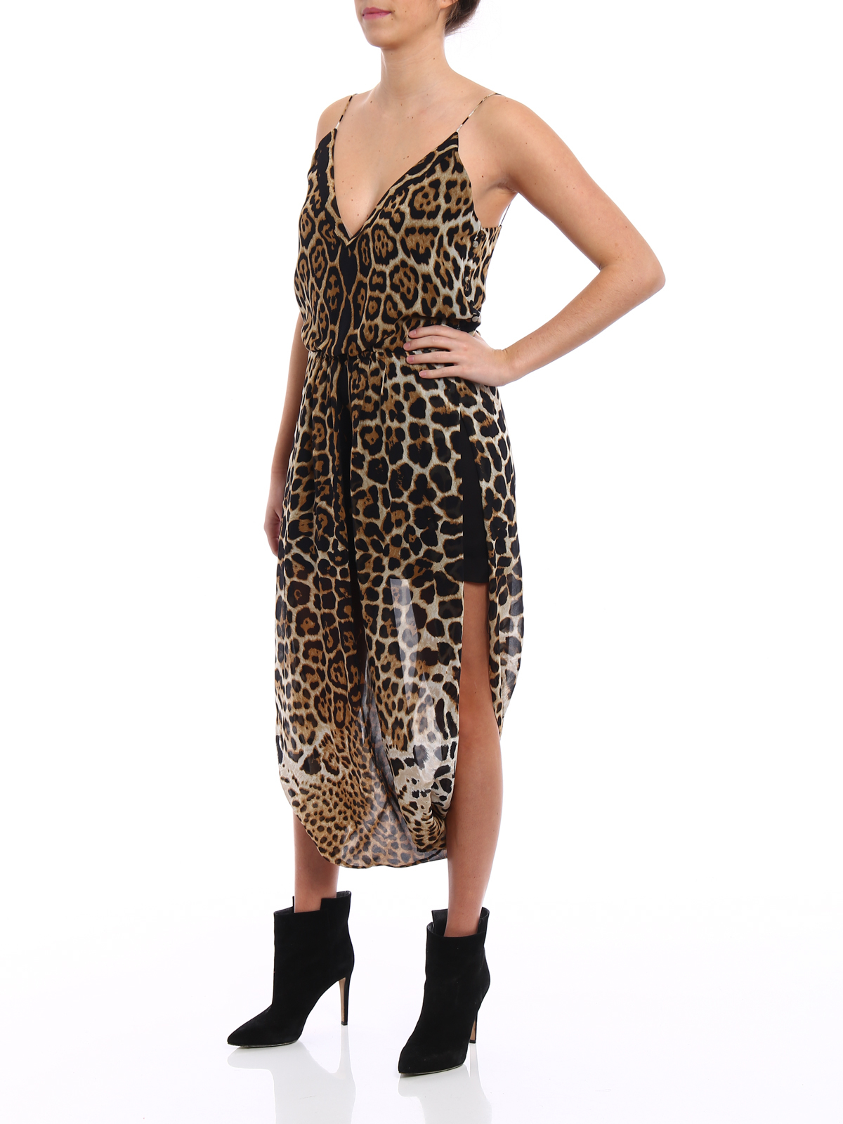 saint laurent leopard print dress