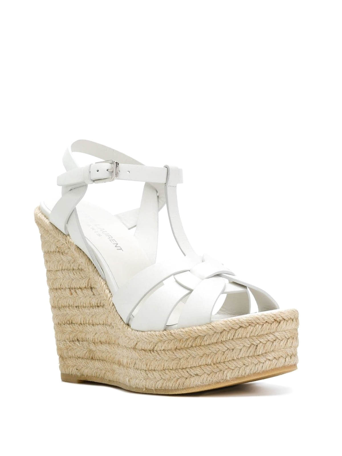 white saint laurent sandals