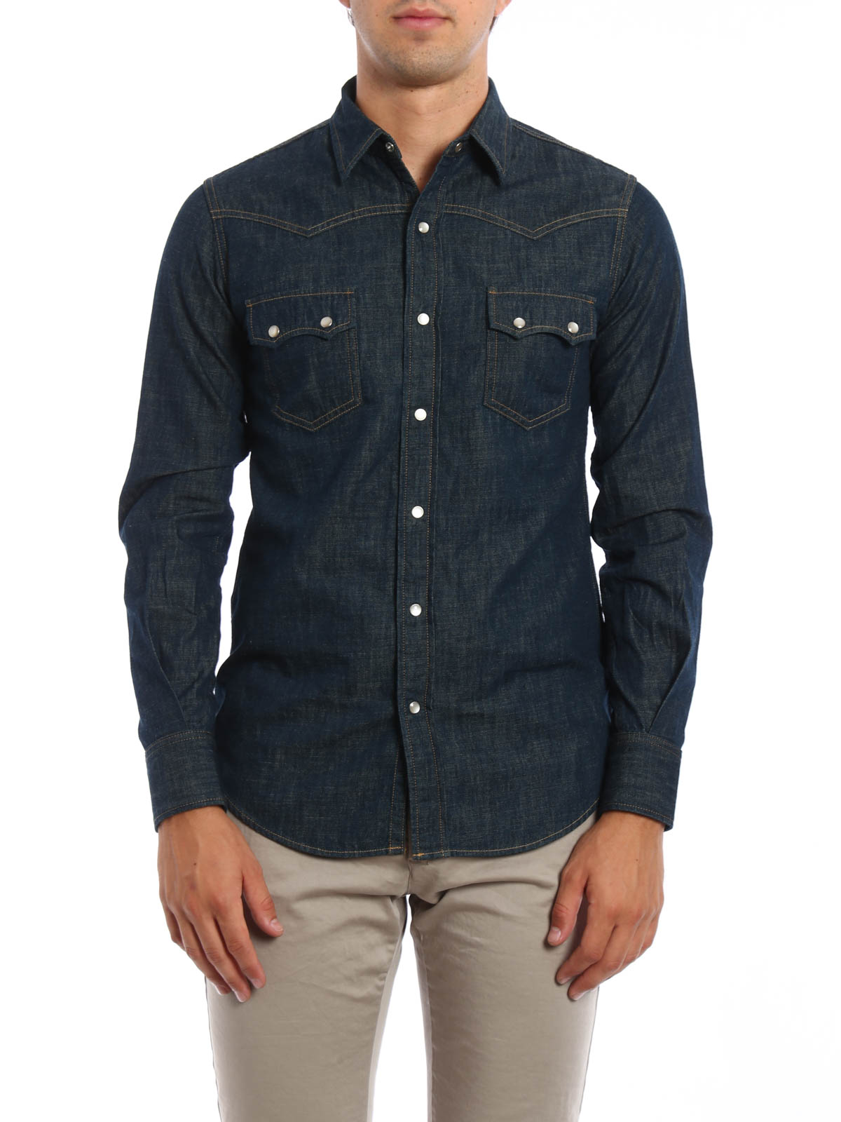 saint laurent denim shirt