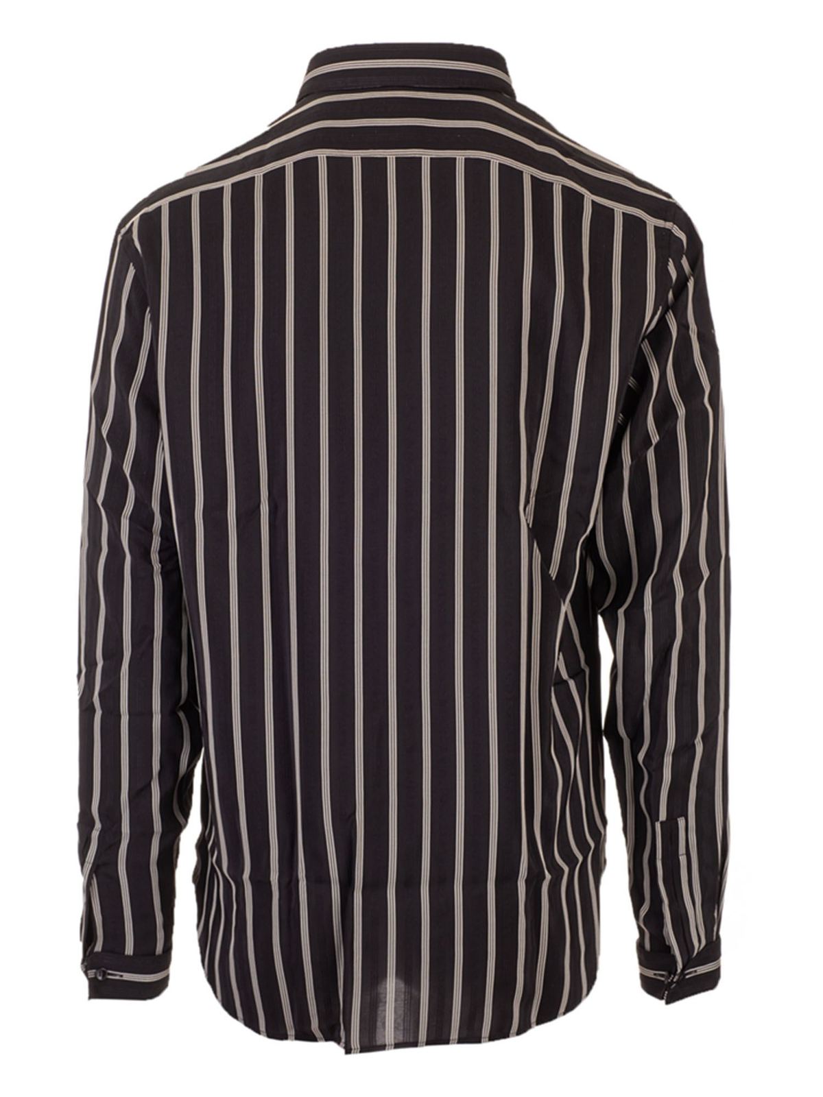Saint Laurent - Shiny and matte effect shirt in black - shirts ...