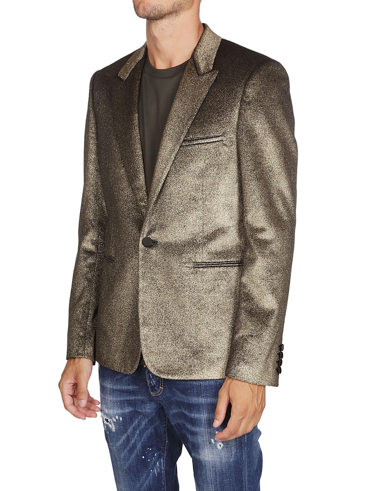 saint laurent gold blazer