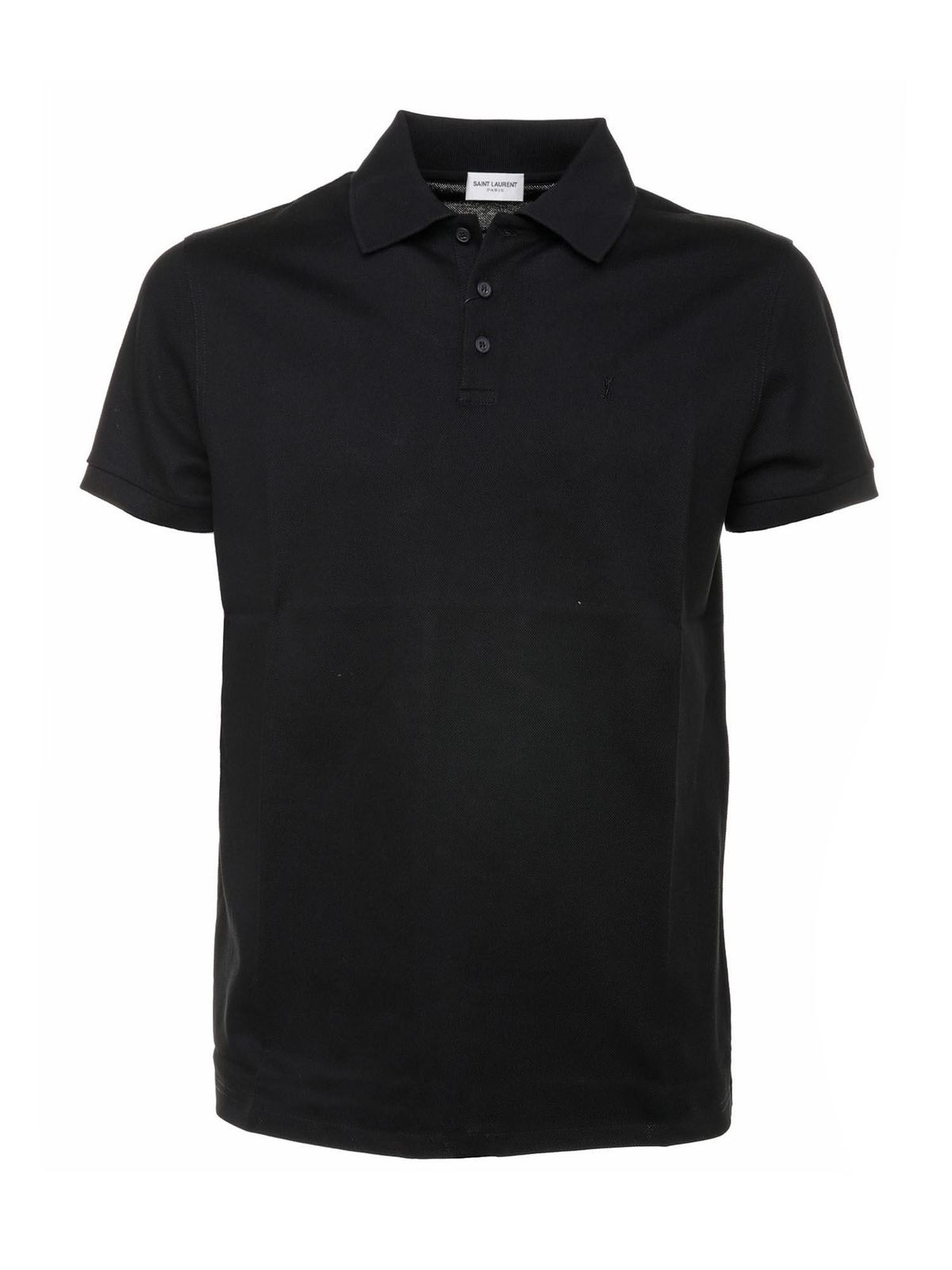 Polo shirts Saint Laurent - Monogram polo shirt in black - 554052YB20C1000