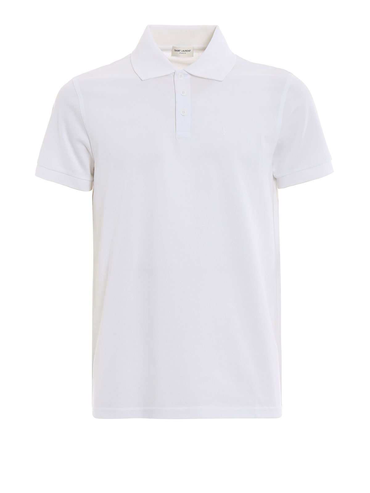 Polo shirts Saint Laurent - Total white cotton piquet polo shirt ...