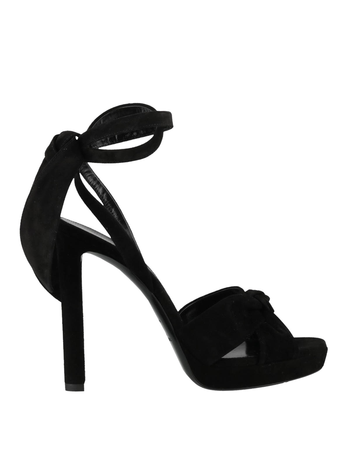 Sandals Saint Laurent - Hall 105 black suede heeled sandals 