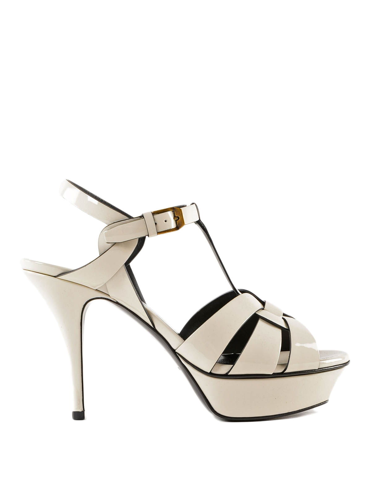 white saint laurent sandals