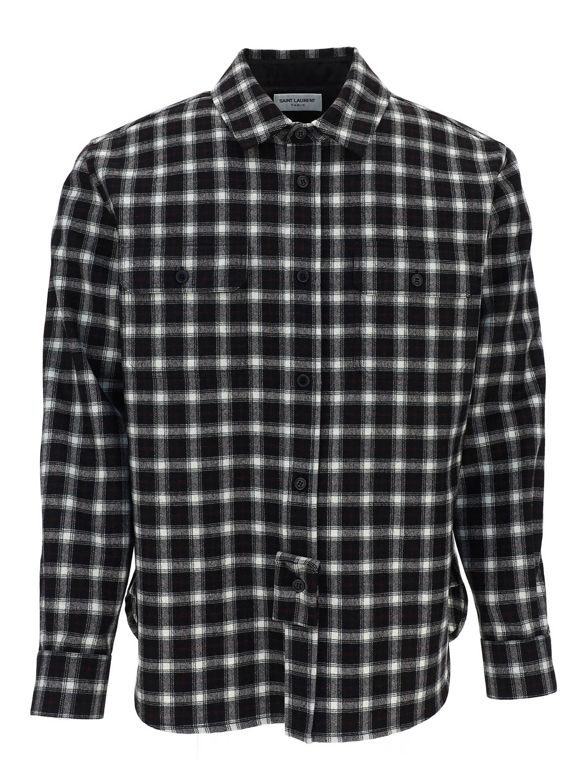 beige checked overshirt