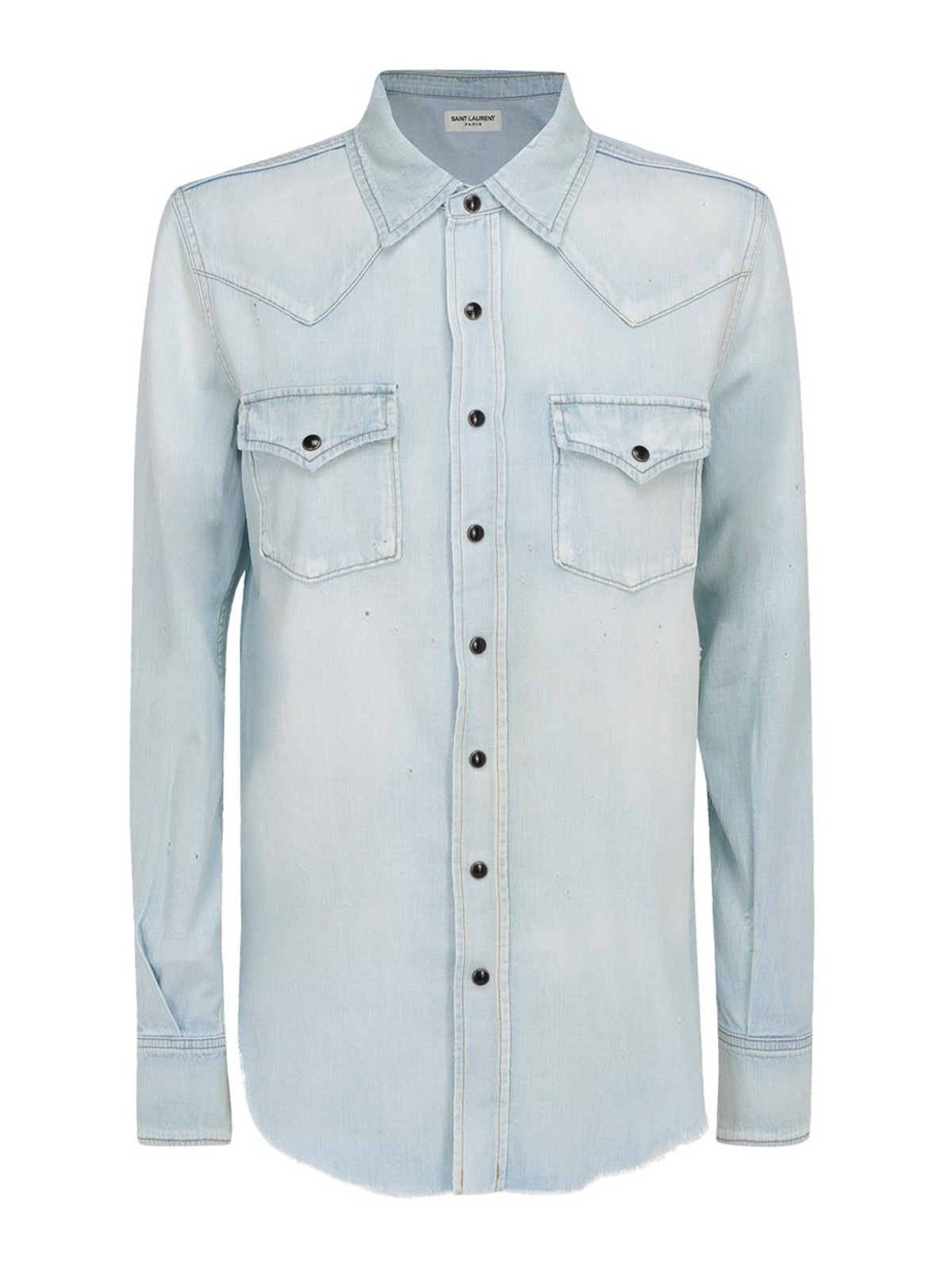 Saint Laurent - Denim cotton western shirt - shirts - 651160Y24AB4679