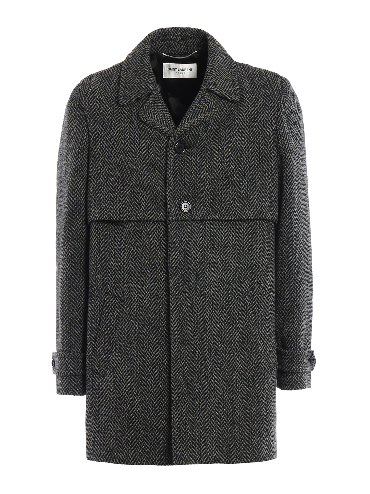 Short coats Saint Laurent - Herringbone wool coat - 485337Y058R1270