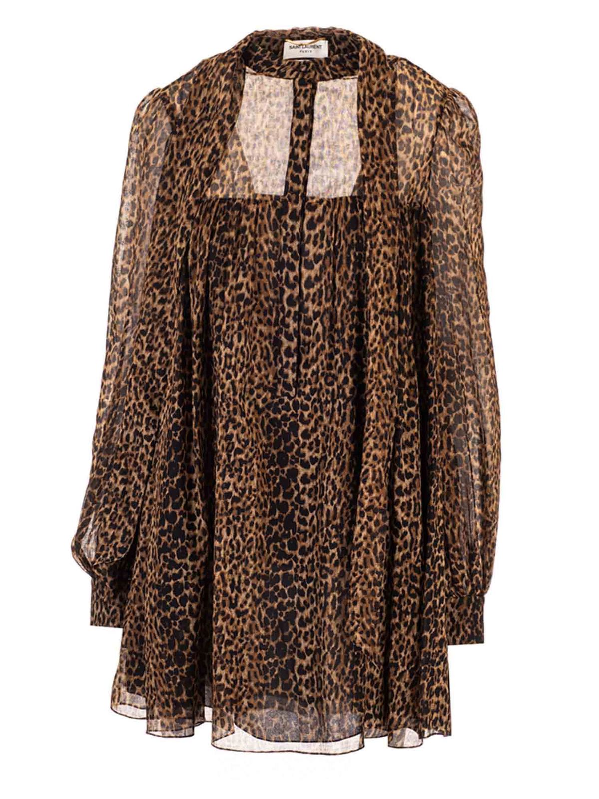 cow print dress brown