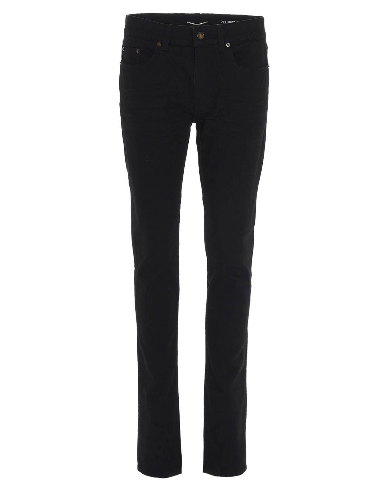 Straight leg jeans Saint Laurent - Skinny jeans in Worn Black ...