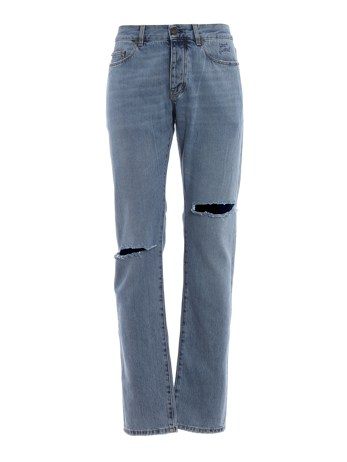 Straight leg jeans Saint Laurent - Vintage look cotton denim jeans ...