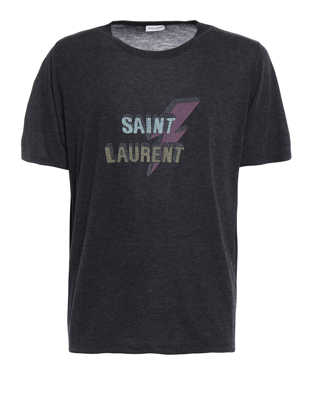 Lightning bolt logo print T-shirt by Saint Laurent - t-shirts | iKRIX