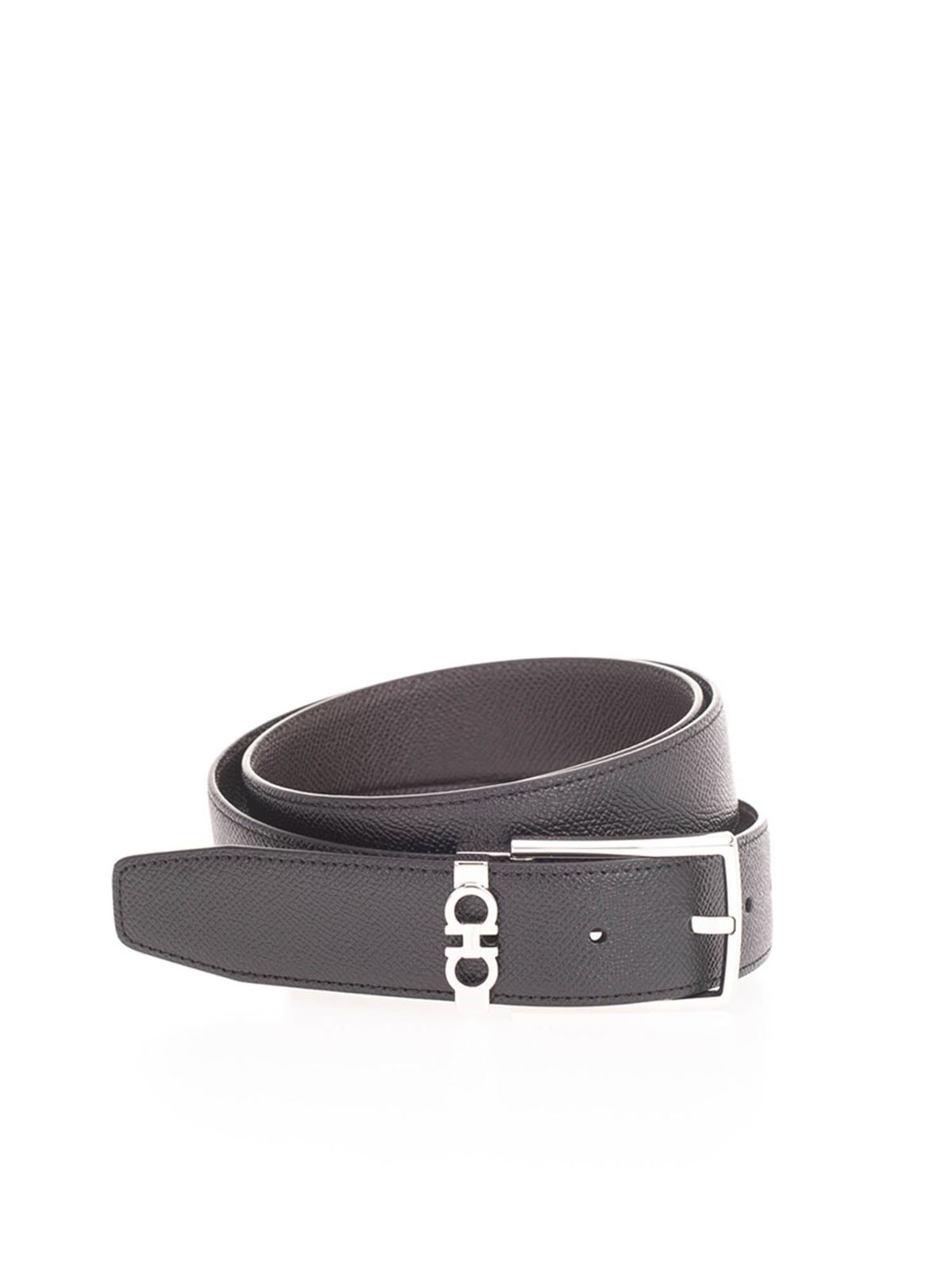 Belts Salvatore Ferragamo - Grainy leather Gancini belt - 708206
