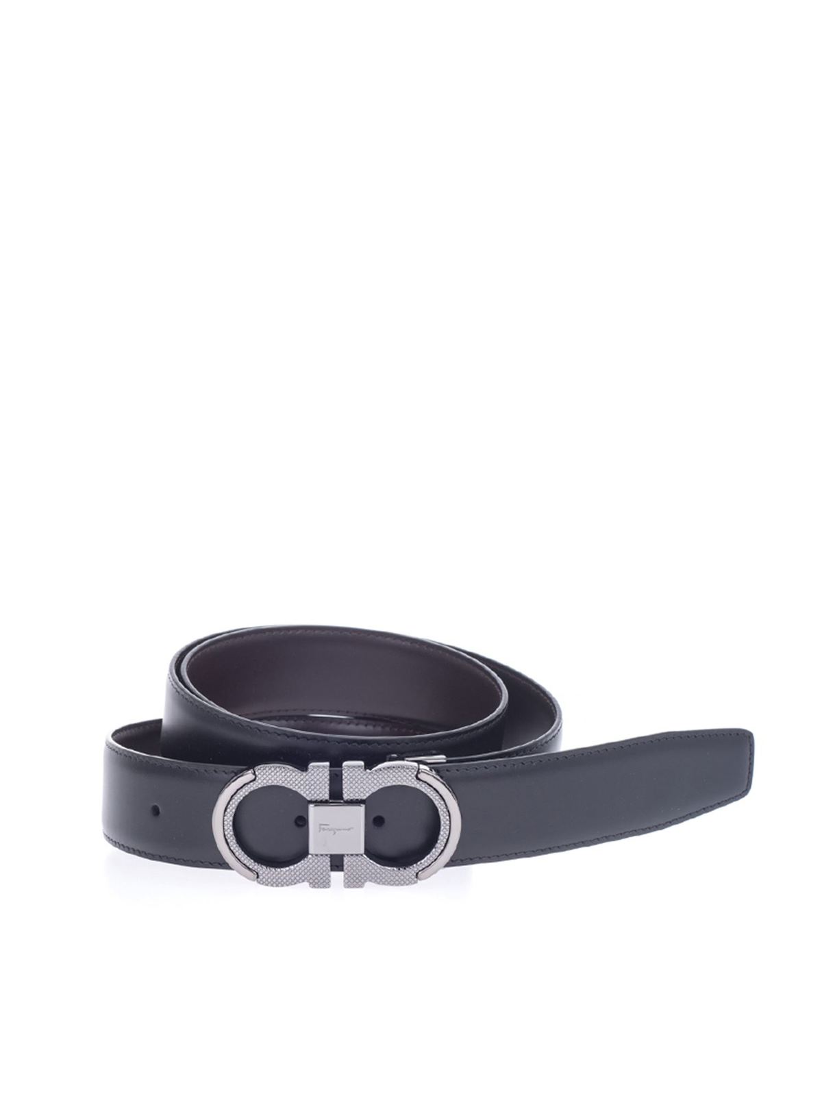 Belts Salvatore Ferragamo - Reversible Gancini belt in black and 