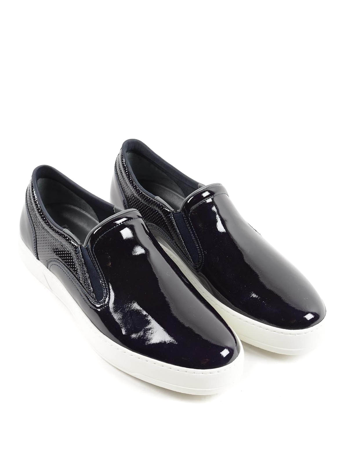 patent leather slip ons