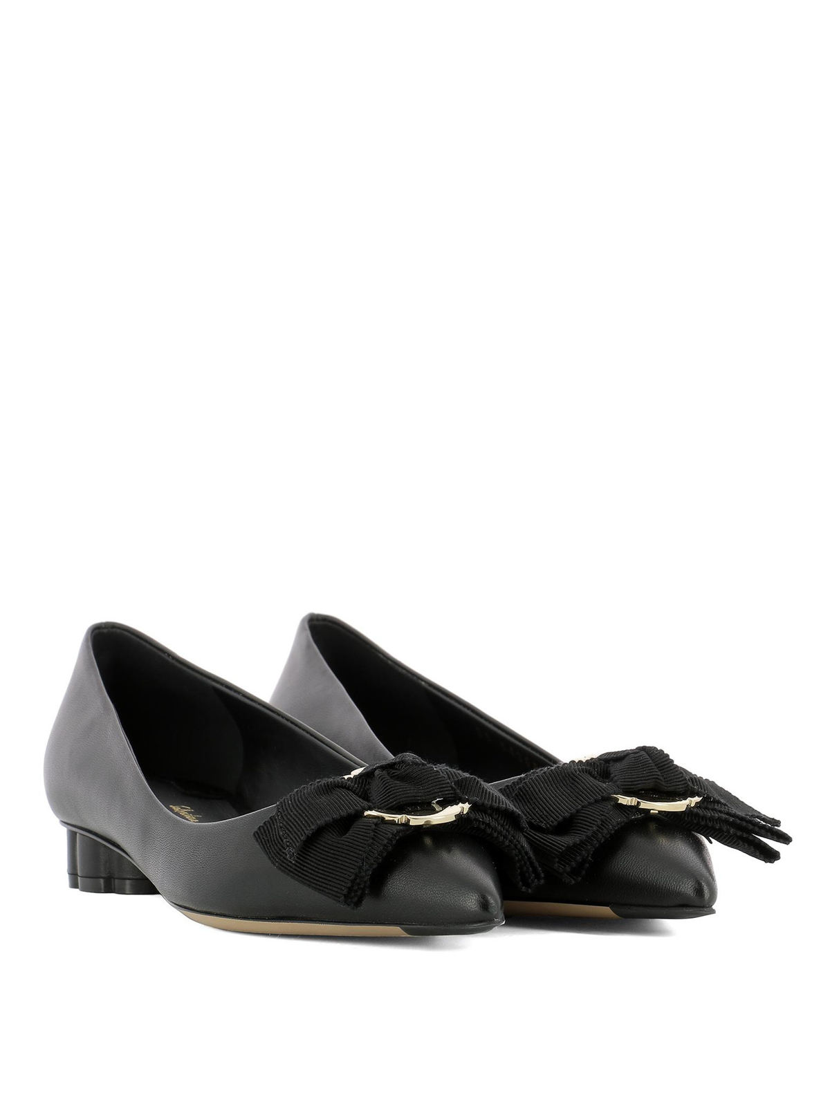 Court shoes Salvatore Ferragamo - Peony bow low Flower heel pumps ...
