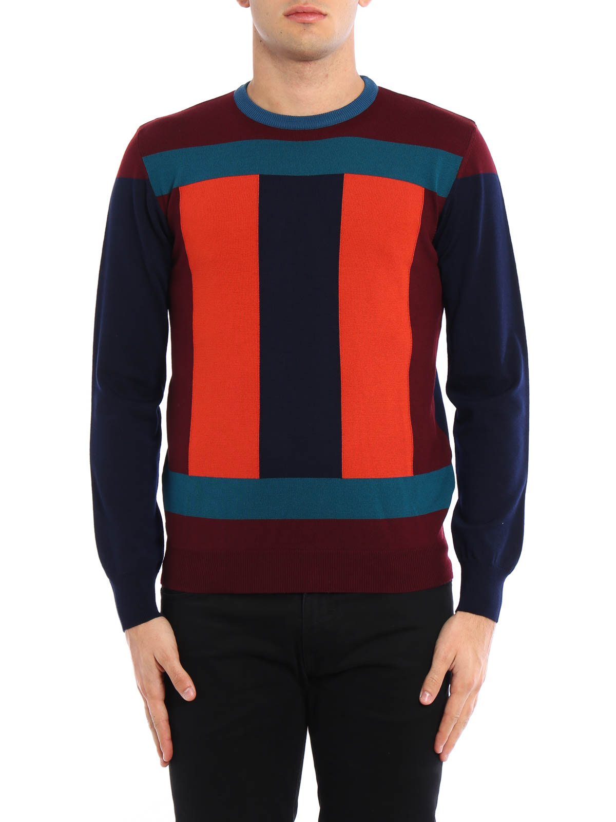 Colour block wool sweater 
