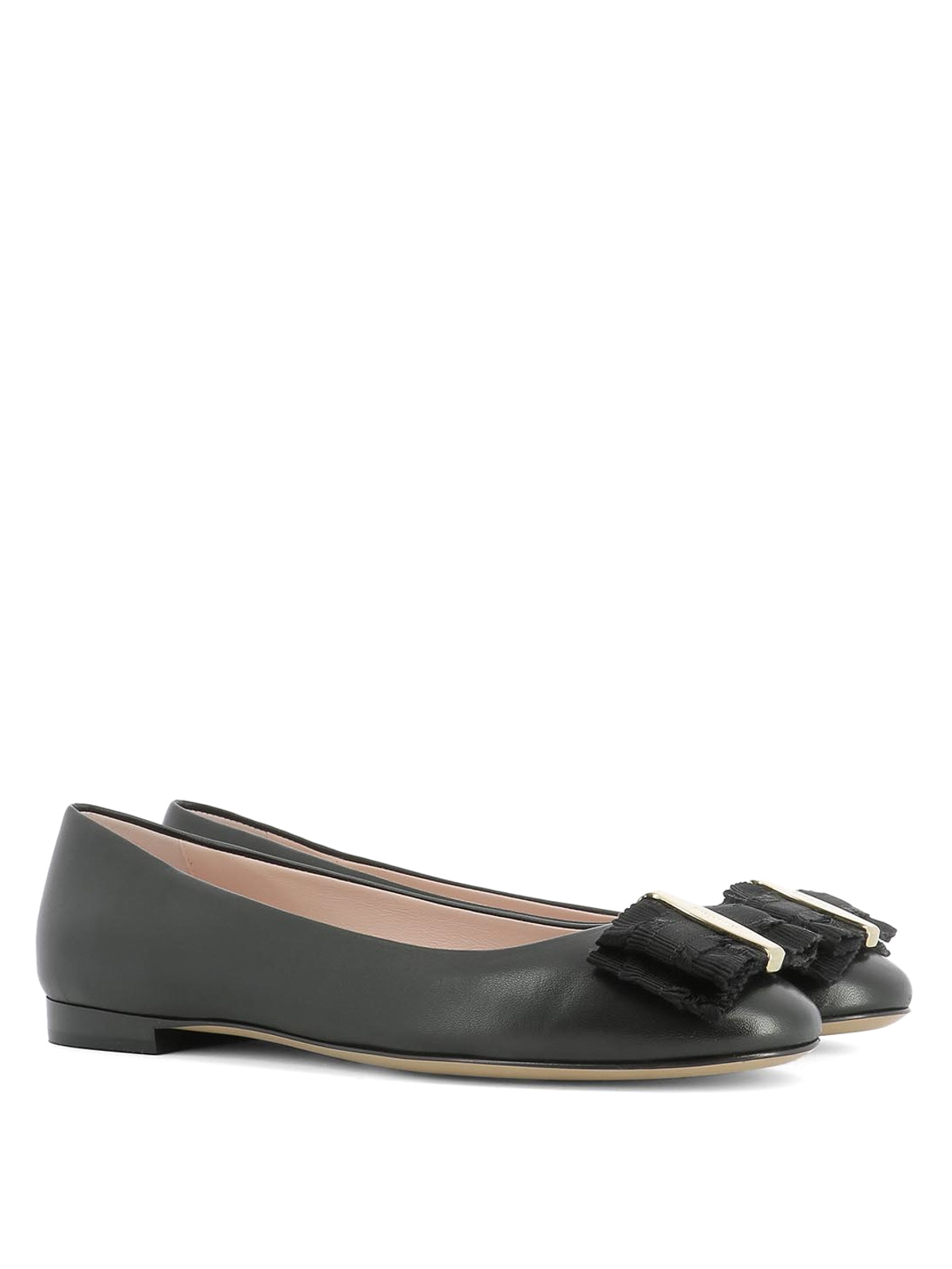 salvatore ferragamo flats with bow