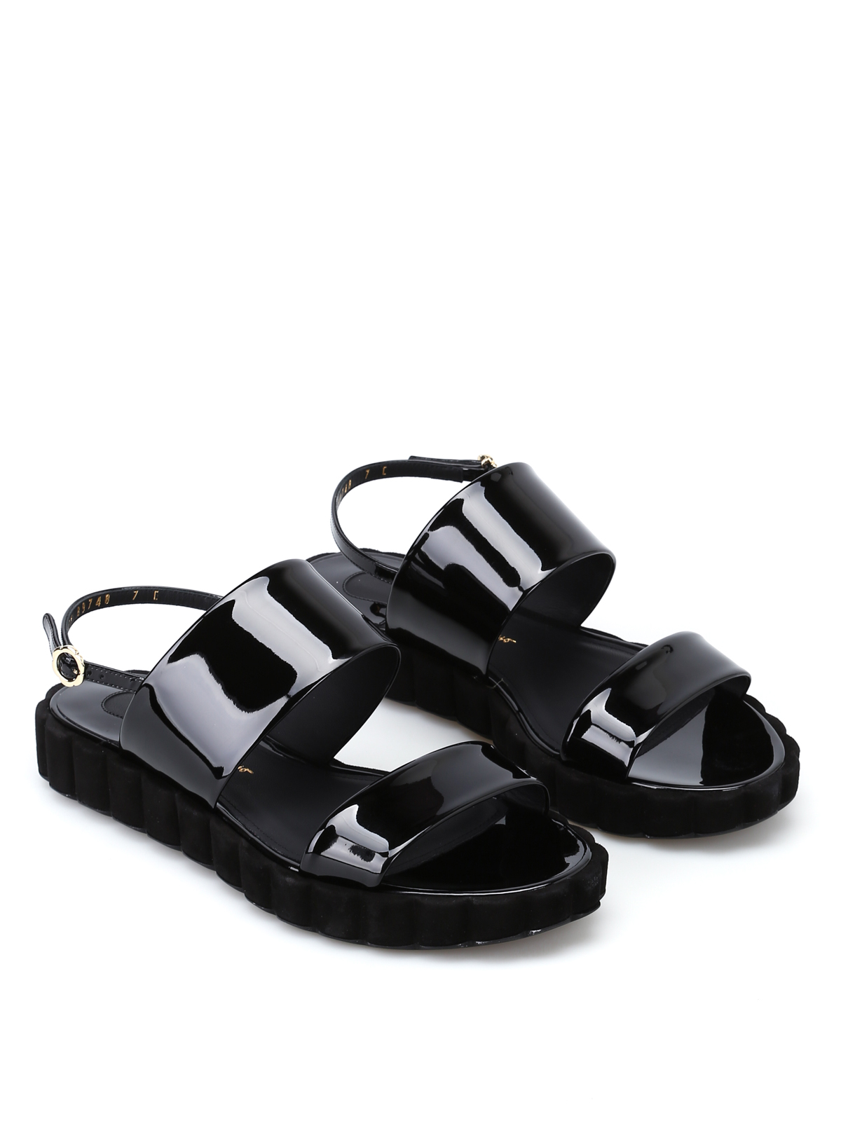 Sandals Salvatore Ferragamo - Lusia patent slide sandals