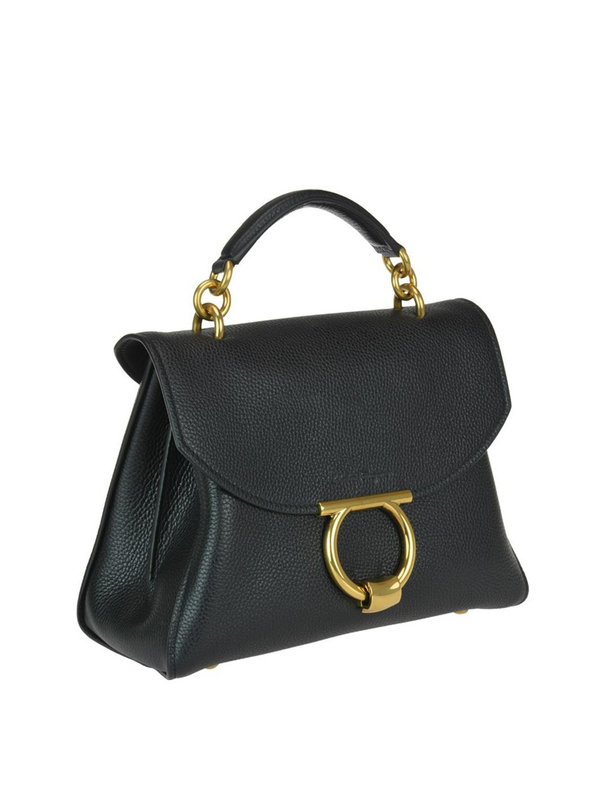 Salvatore Ferragamo - Black Margot top handle leather bag ...