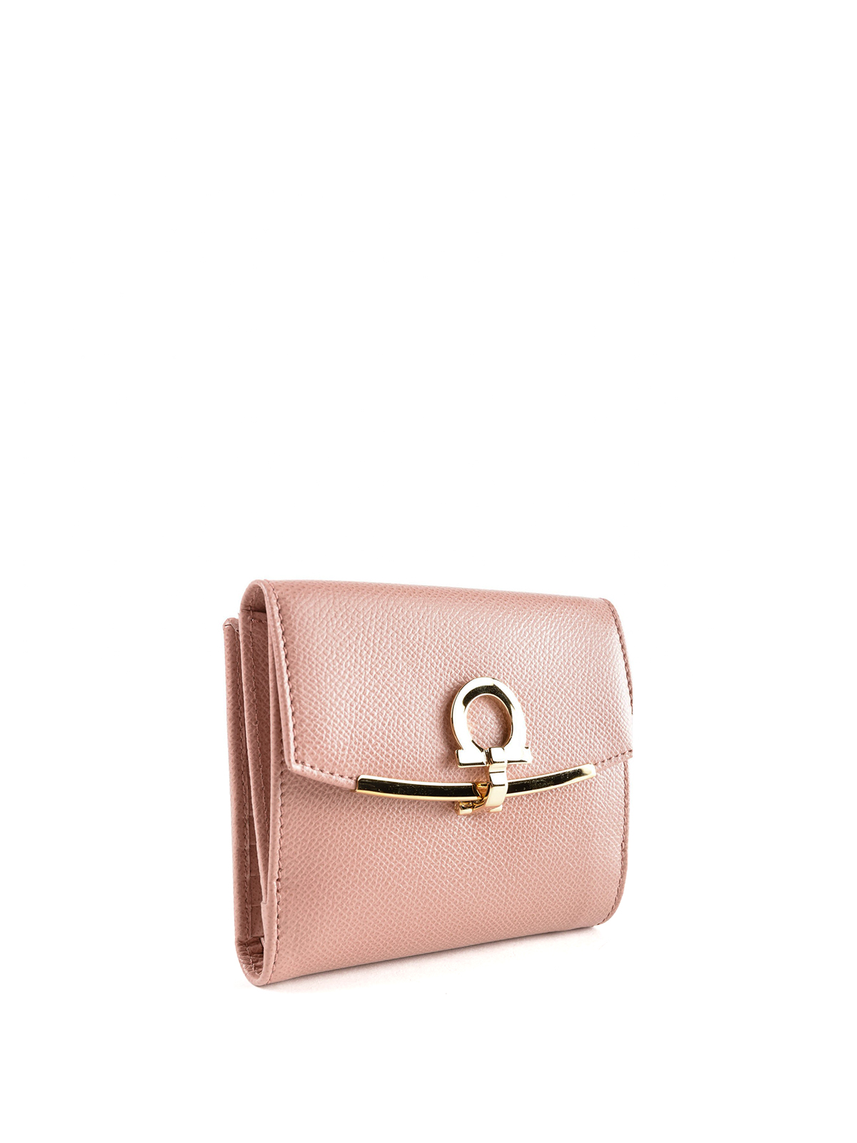 Ferragamo Gancini-plaque Leather Purse in Pink Womens Accessories Wallets and cardholders 