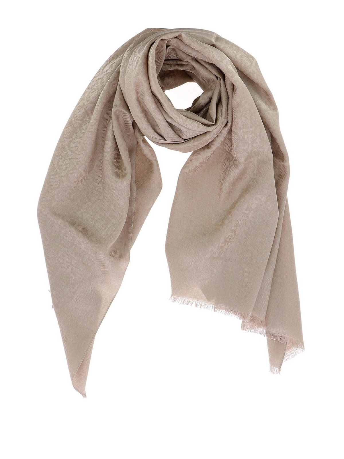 Scarves Salvatore Ferragamo - Gancini print silk blend scarf - 725358