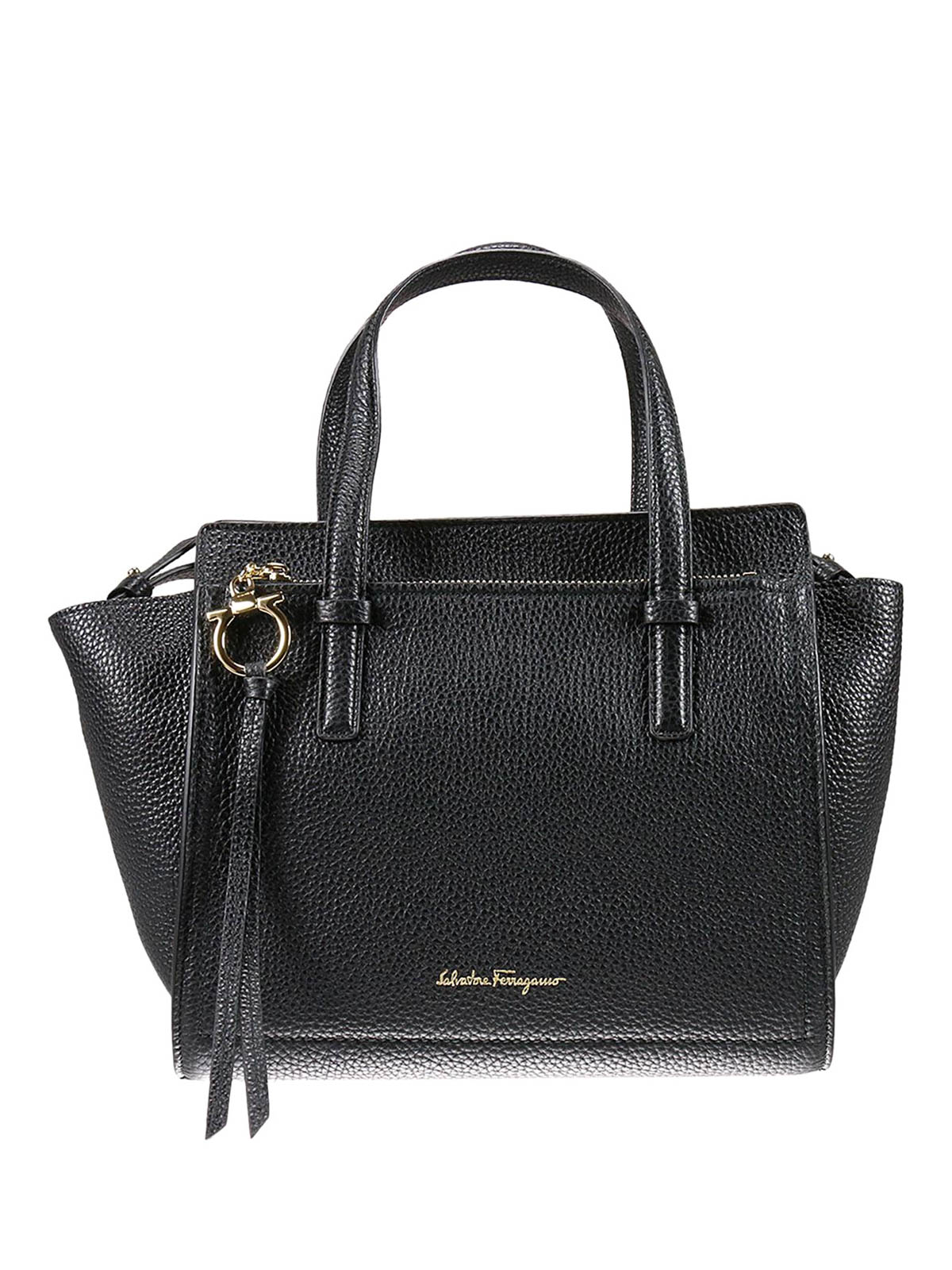 Salvatore Ferragamo - Small hammered leather tote - totes bags ...