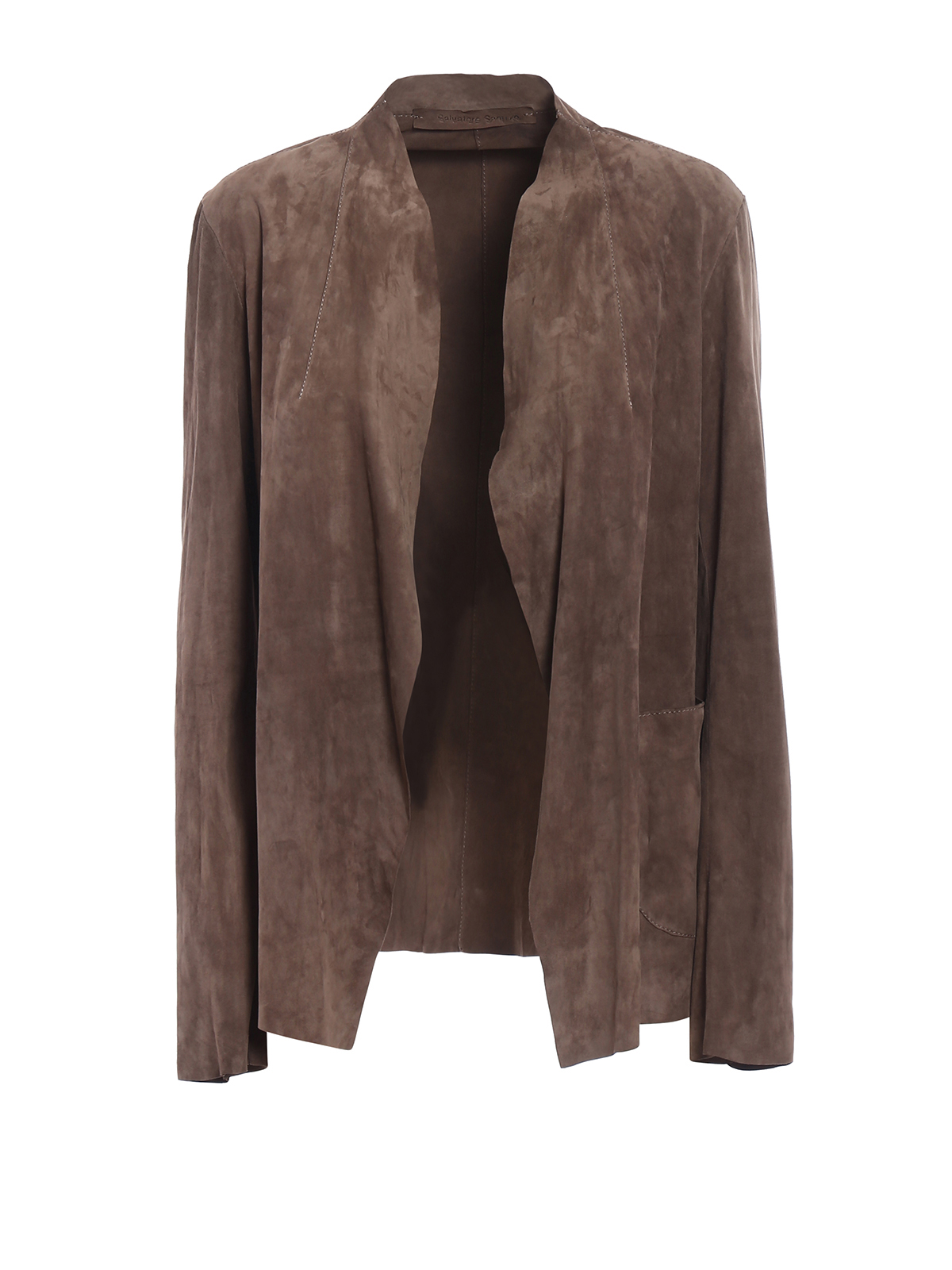 suede open front jacket