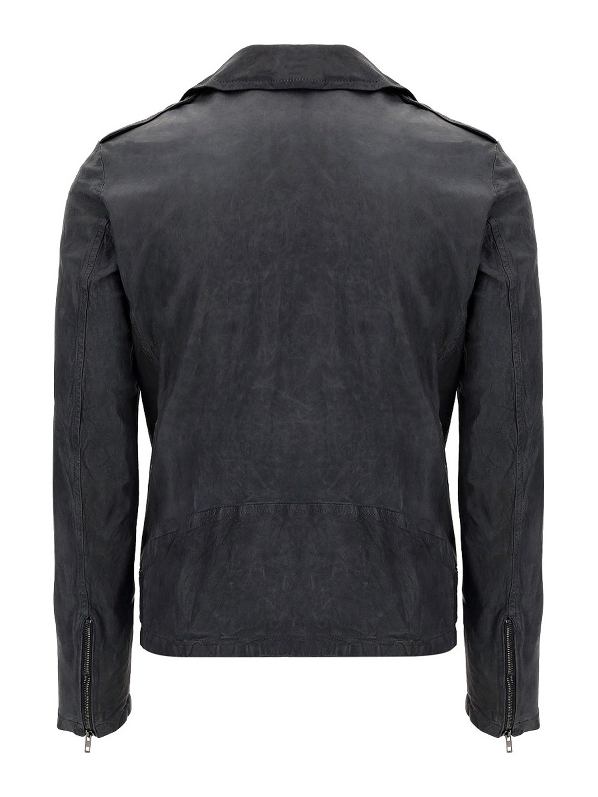 Leather jacket Salvatore Santoro - Suede biker jacket - 40514UGREY