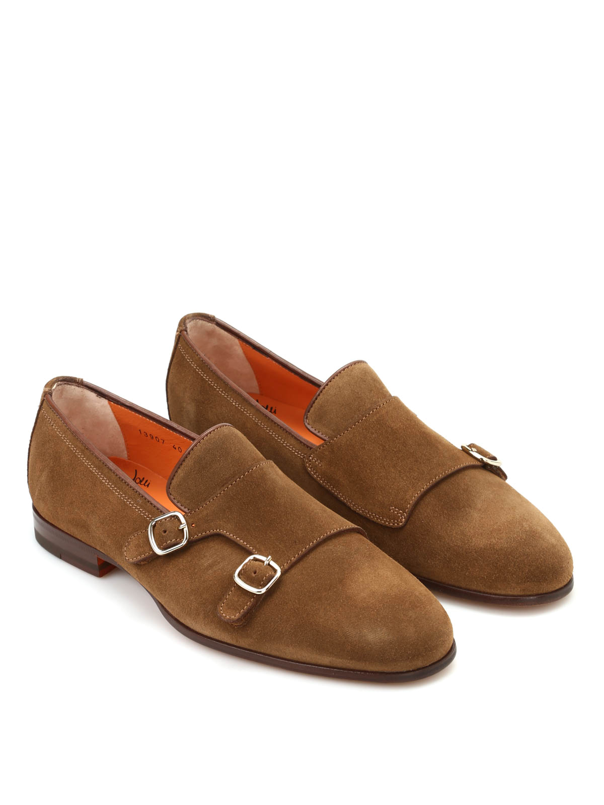 double monk suede shoes