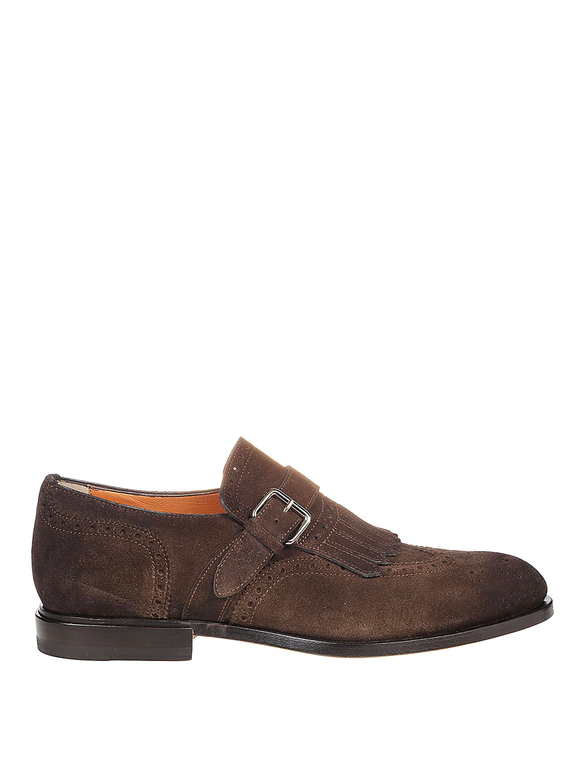 Classic shoes Santoni - Suede monk straps - MCC013976JC71PMST61TESTA