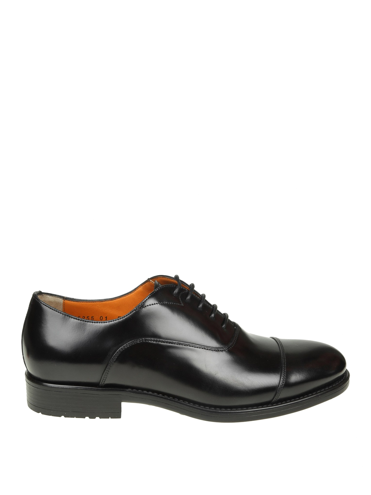 Lace-ups shoes Santoni - Black leather Oxford shoes with lug sole ...