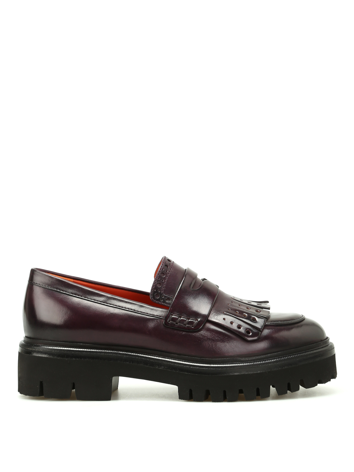 santoni leather slippers