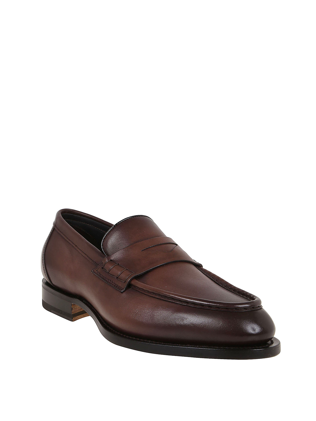 santoni leather slippers